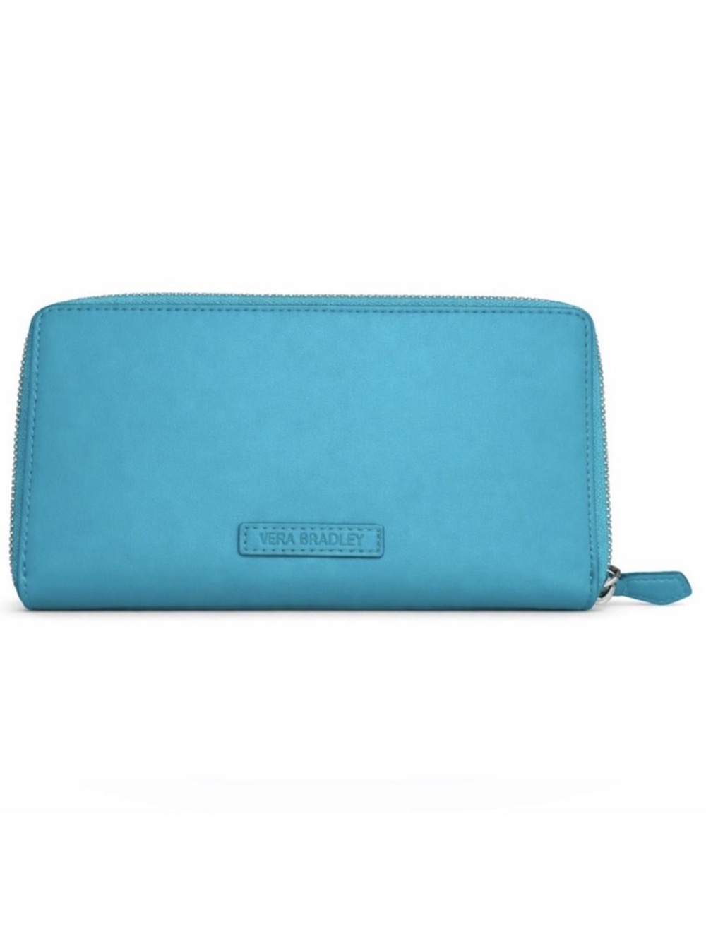 Vera Bradley Turquoise Zip Around Wallet Leopard Lining New Without Tags